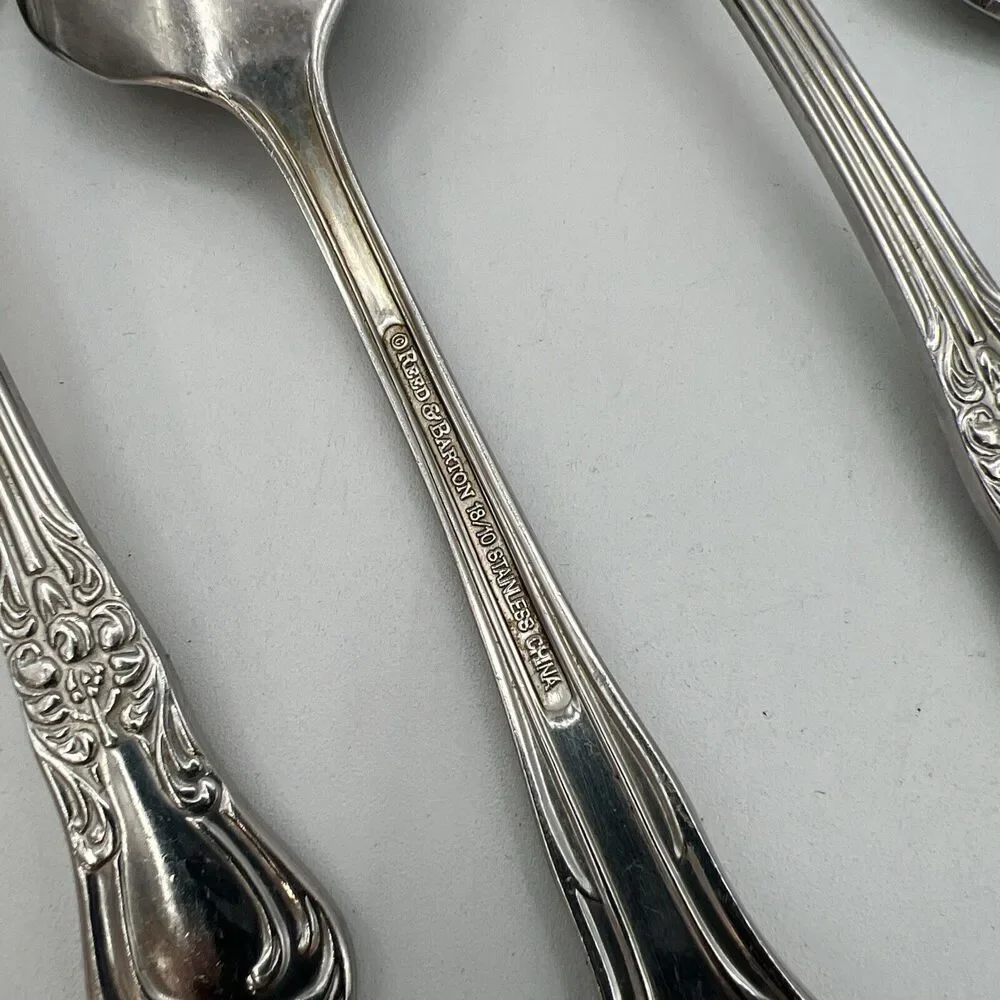 5 Oneida ARBOR AMERICAN HARMONY Stainless Tablespoons Pasta Beaded Flatware